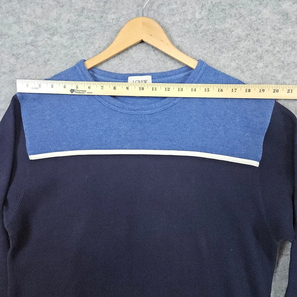 J Crew Men's Blue & Black Sweater Size M 100% Cotton Preppy Warm‎ Winter Church